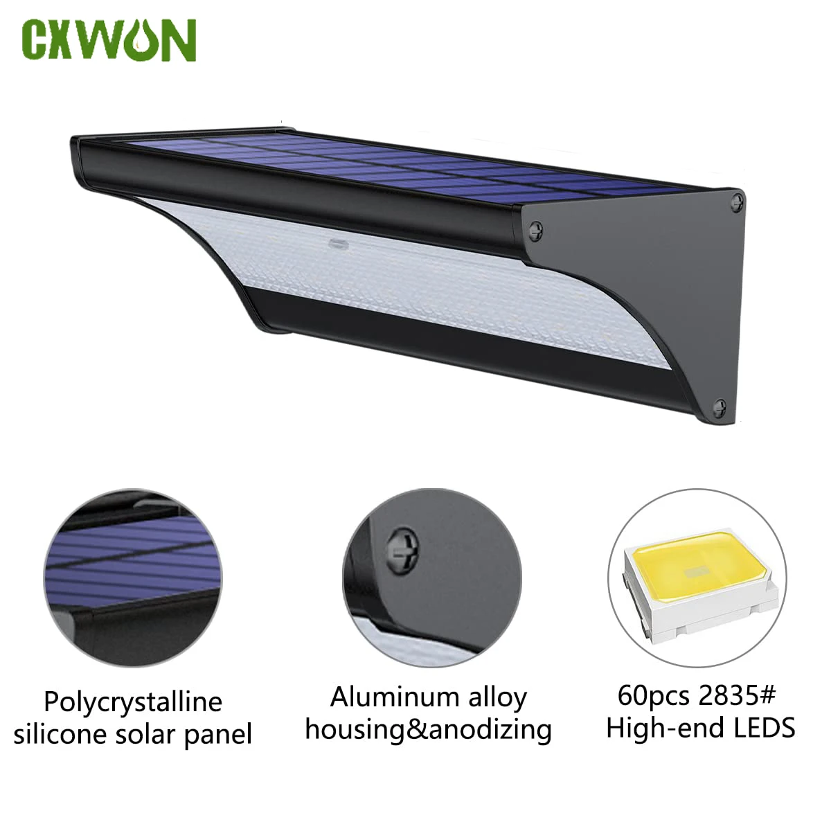 Outdoor Power Post - 60/48Led Outdoor Solar Wall Light Solar