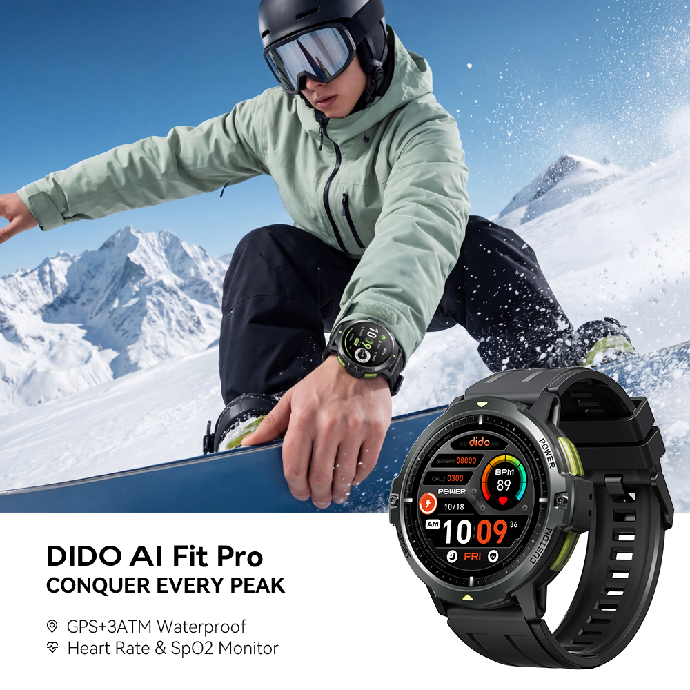 Outdoor Power Hours - Dido AI Fit Pro GPS Smartwatch