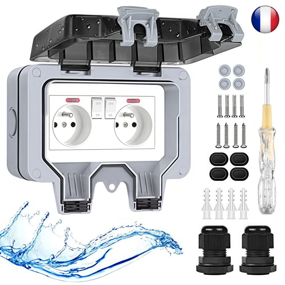 Outdoor Power Socket - EIOMR France IP66 Weatherproof Outdoor Socket,