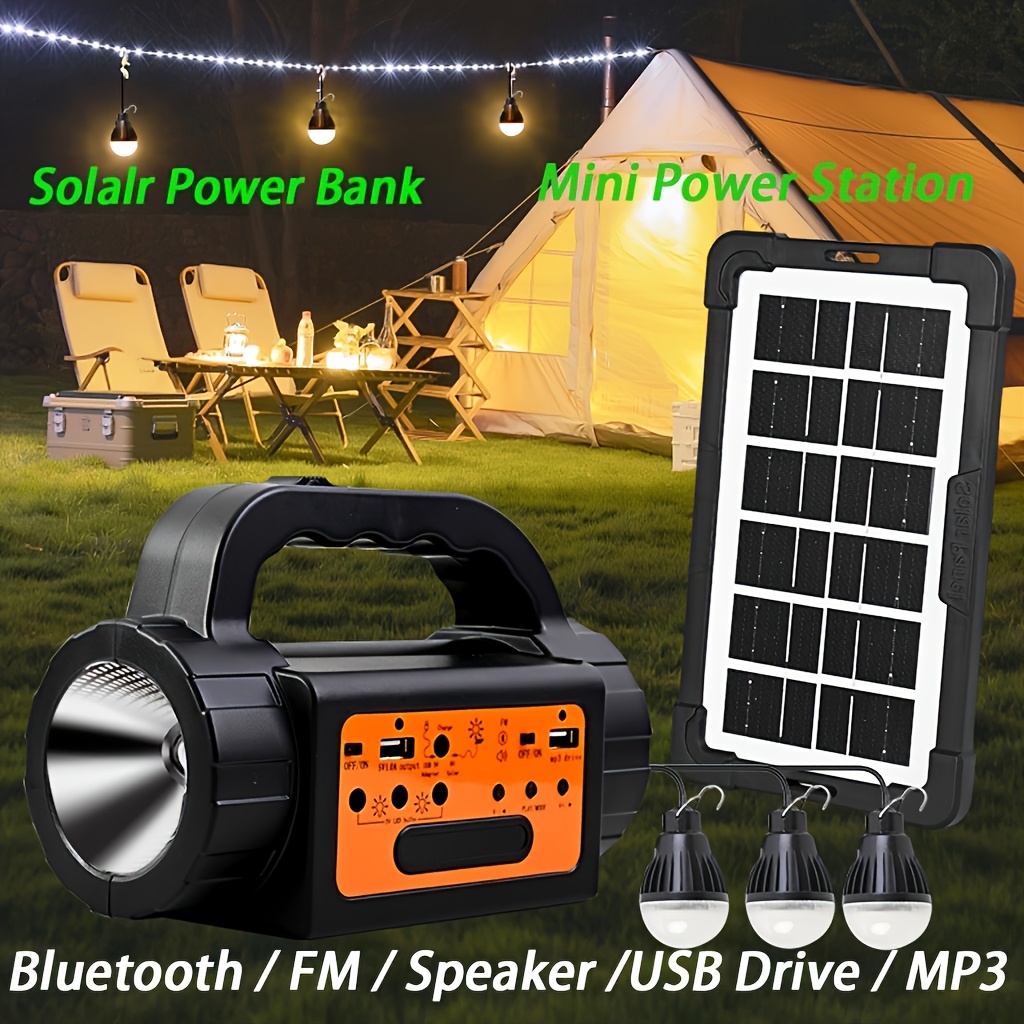 Outdoor Power For Lights - Solar Rechargeable Camping Lights Outdoor, Powered