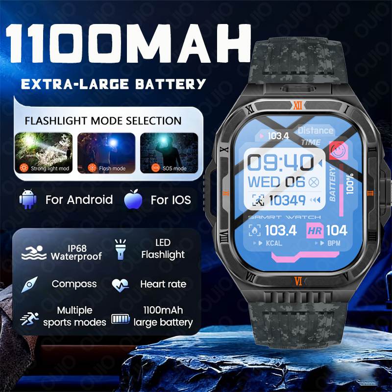 Outdoor Power Hours - New 1100mAh Big Battery Smart Watch