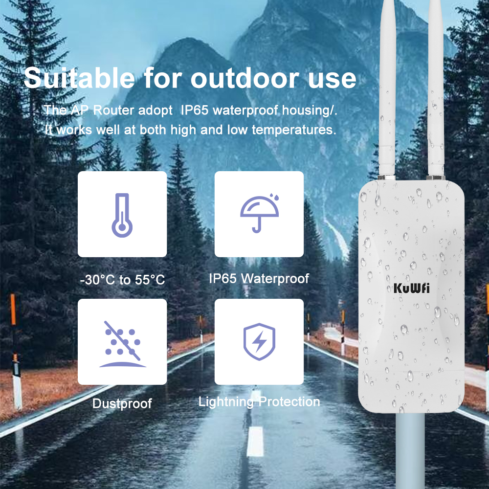 KuWFi High Power AP1200 Outdoo - Outdoor Power Post ulasan dan harga