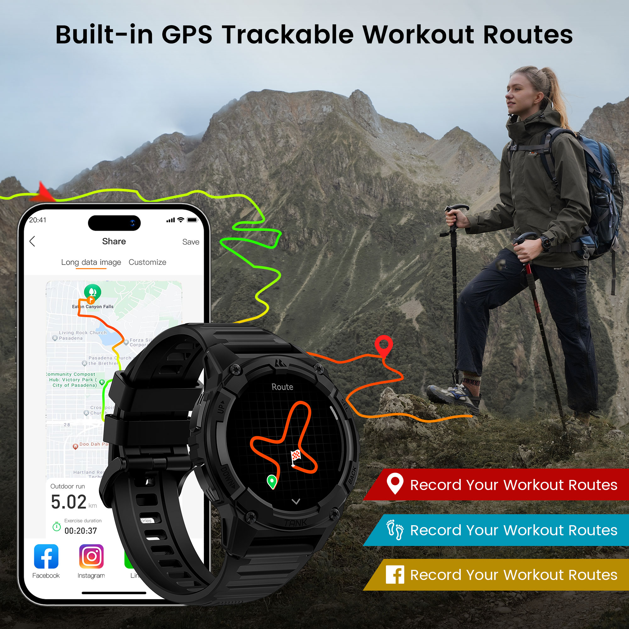 KOSPET TANK S2 GPS Smart Watch - Outdoor Power Hours ulasan dan harga