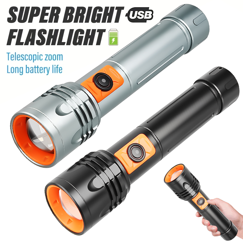 High Power LED Flashlight USB  - Outdoor Power For Lights ulasan dan harga