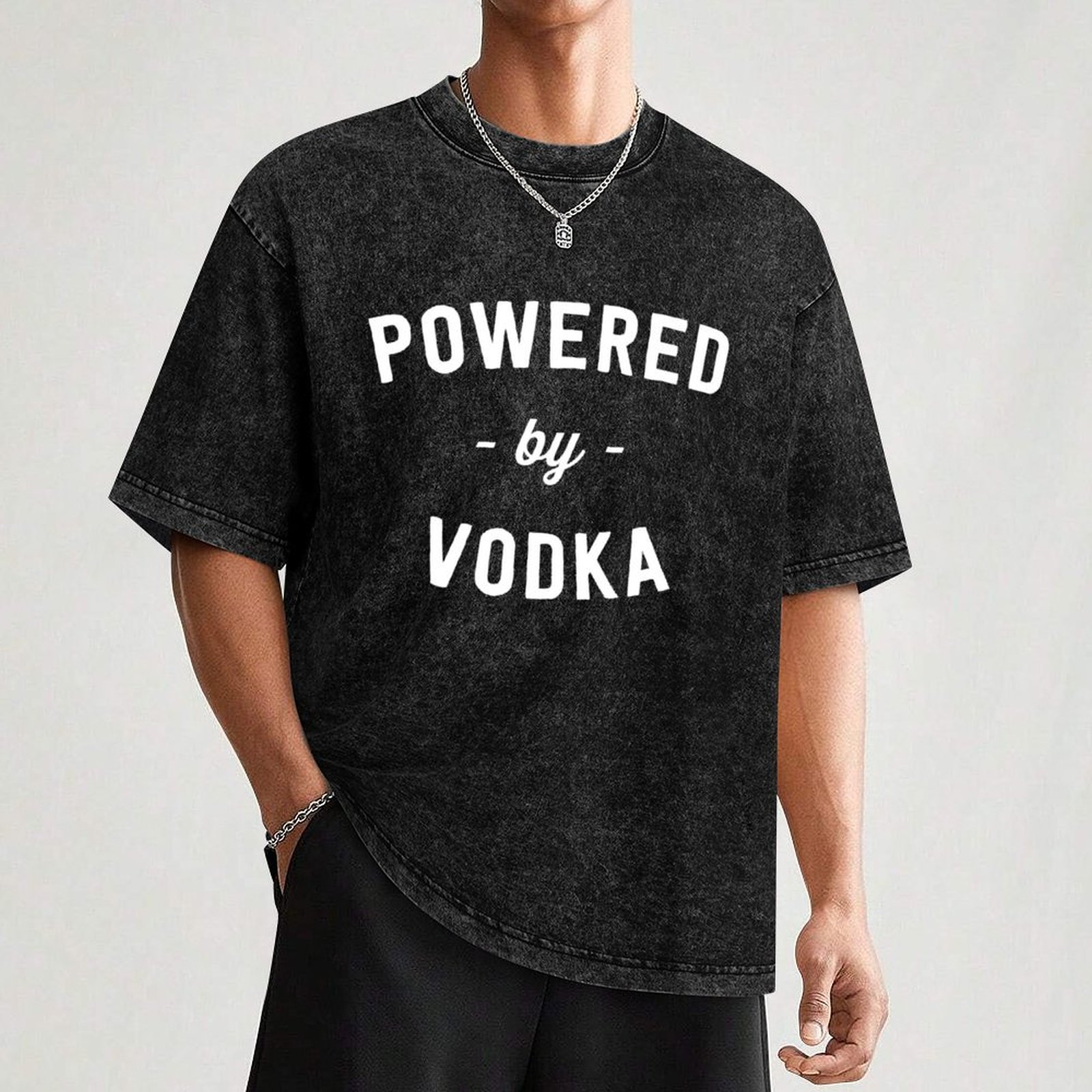 Powered By Vodka T-Shirt Work  - Outdoor Power Not Working ulasan dan harga