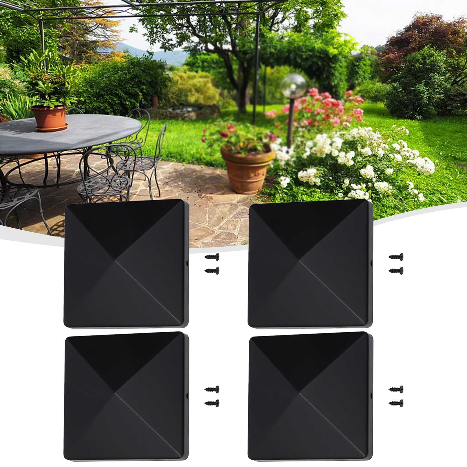 1/4Pcs 4x4 Inch Black ABS Plas - Outdoor Power Post ulasan dan harga