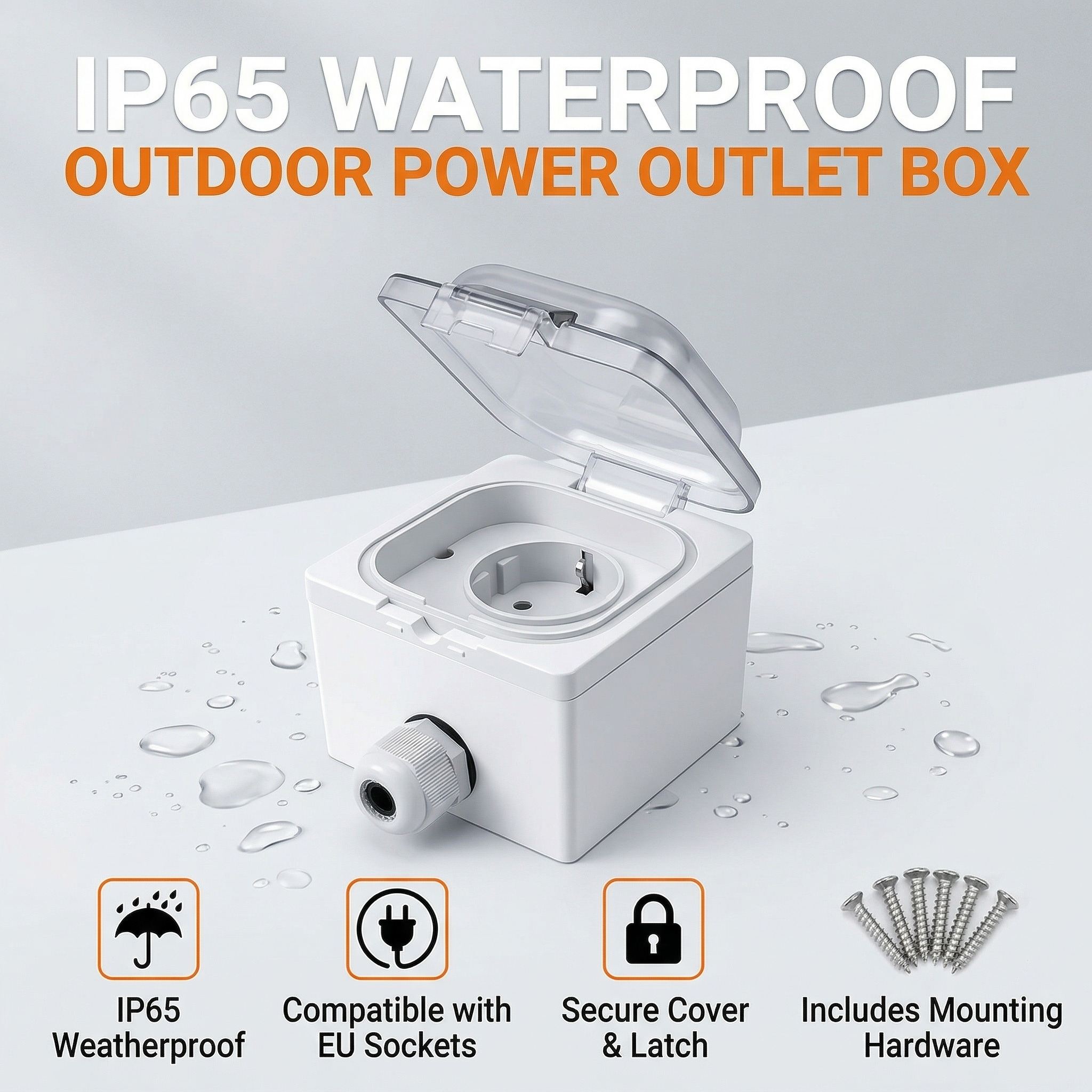IP65 Waterproof Surface-Mount  - Outdoor Power Socket ulasan dan harga