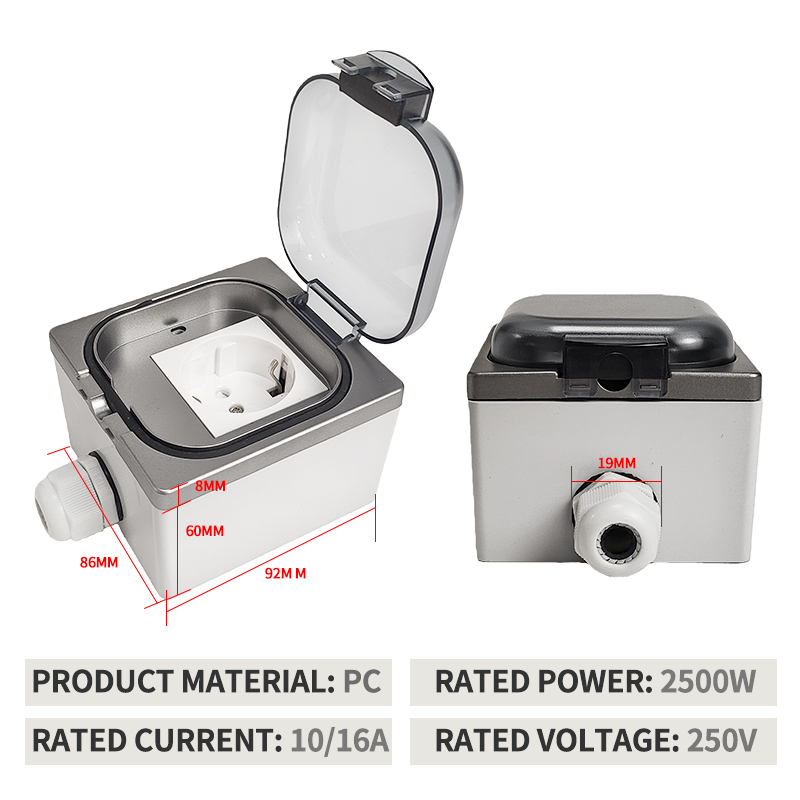 IP65 Waterproof Surface-Mount  - Outdoor Power Socket ulasan dan harga