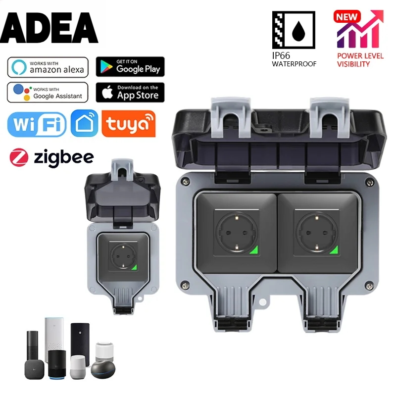 AdeaTuya Zigbee Electrical Out - Outdoor Power Outlet With Remote Control ulasan dan harga