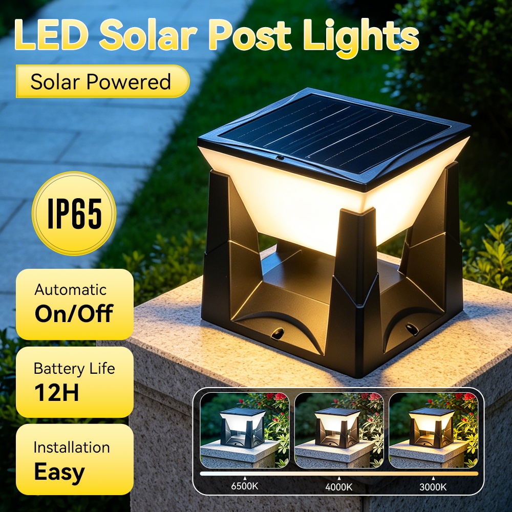 3-Color Solar Post Light IP65  - Outdoor Power Post ulasan dan harga