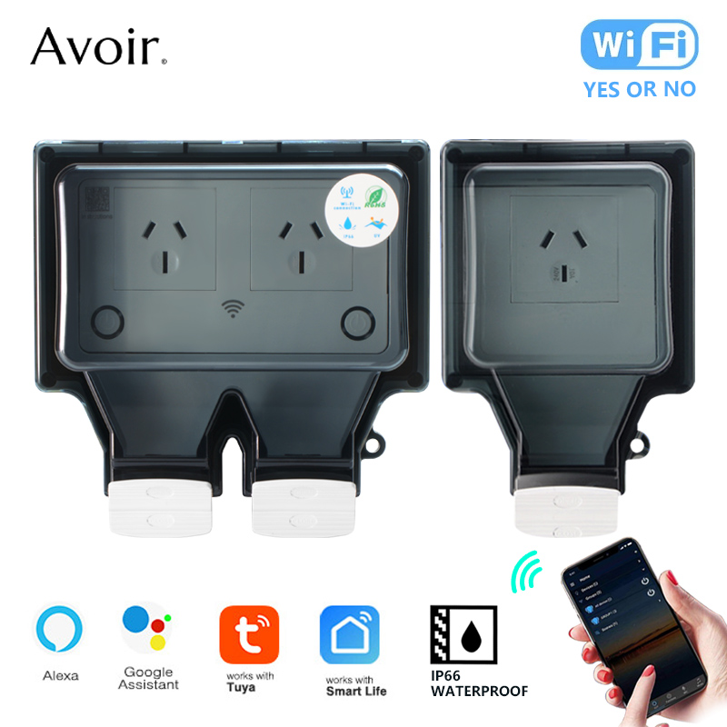 Avoir Tuya Wifi Socket IP66 Ou - Outdoor Power Outlet With Remote Control ulasan dan harga