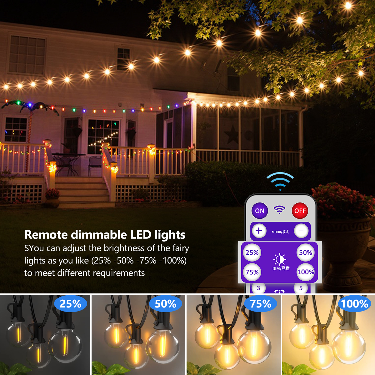 Solar String Lights Outdoor G4 - Outdoor Power Post ulasan dan harga