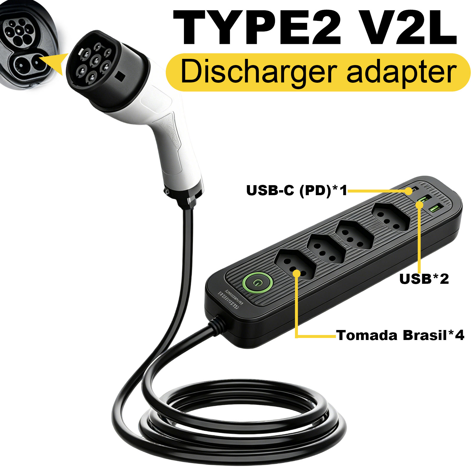 Type2 V2L Discharge Adapter 16 - Outdoor Power Socket ulasan dan harga