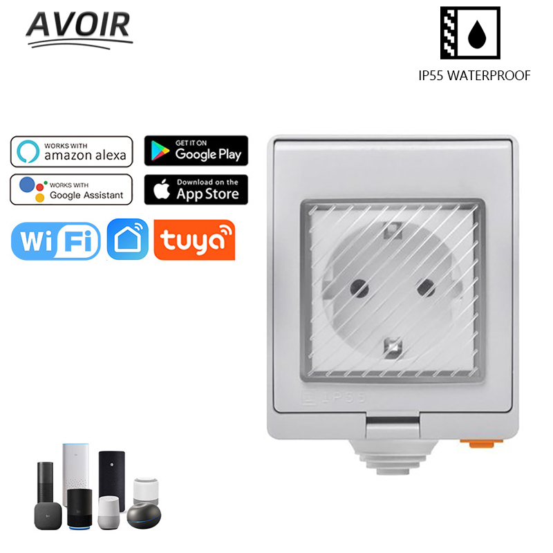 Avoir Tuya IP55 Waterproof Soc - Outdoor Power Outlet With Remote Control ulasan dan harga