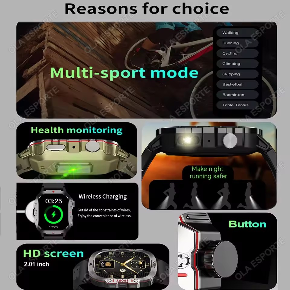2026 New Military Smart Watch  - Outdoor Power Hours ulasan dan harga