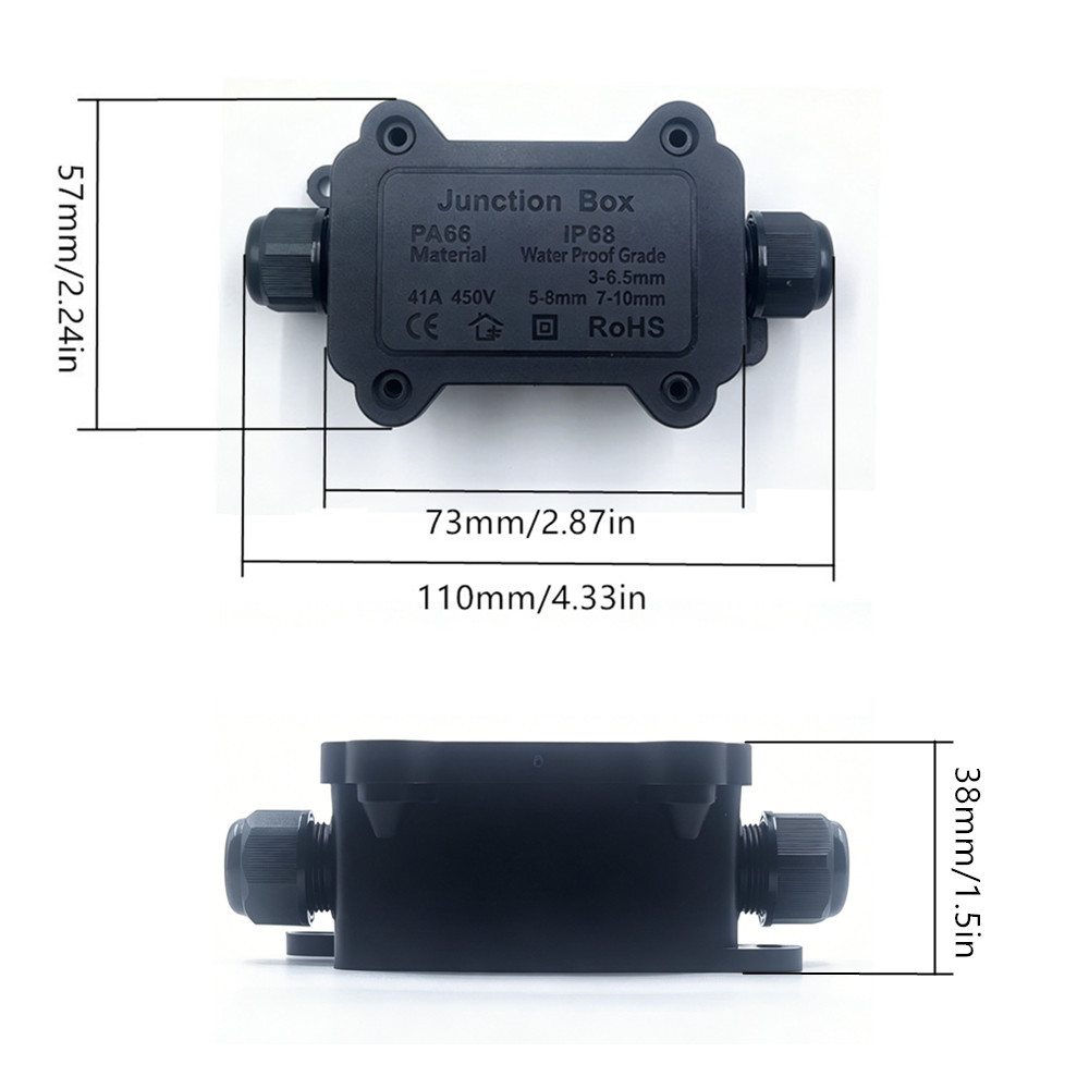 IP68 Waterproof Junction Box 2 - Outdoor Power Wire ulasan dan harga