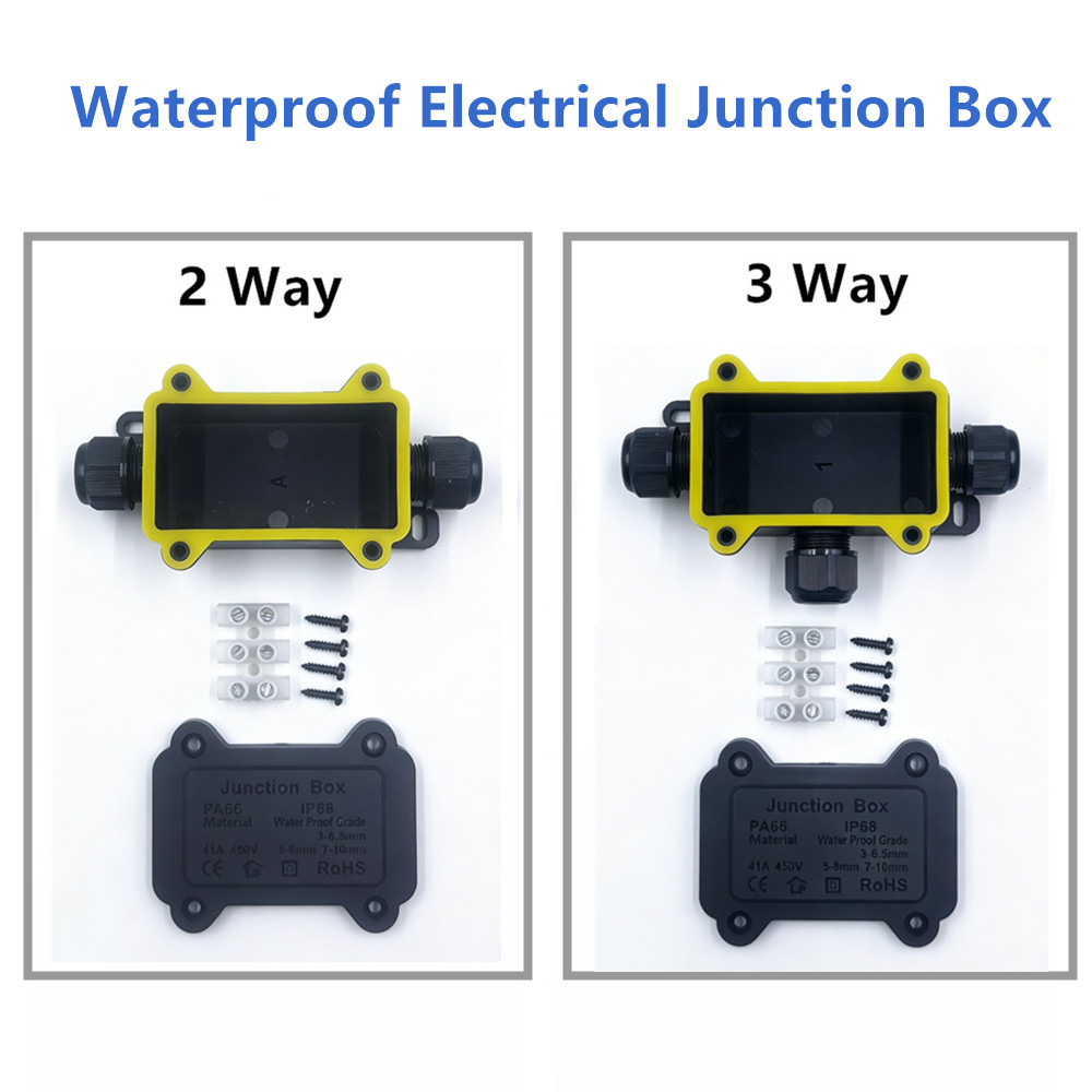 IP68 Waterproof Junction Box 2 - Outdoor Power Wire ulasan dan harga