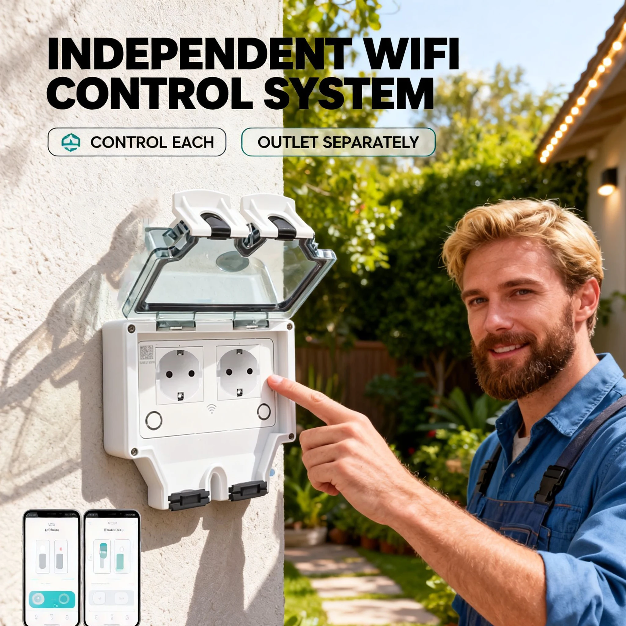 Adeatuya Waterproof Electrical - Outdoor Power Outlet With Remote Control ulasan dan harga