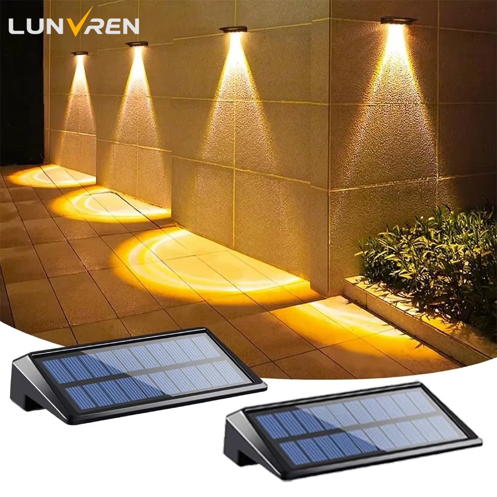 2 Pack Solar Wall Lights 4 LED - Outdoor Power Post ulasan dan harga