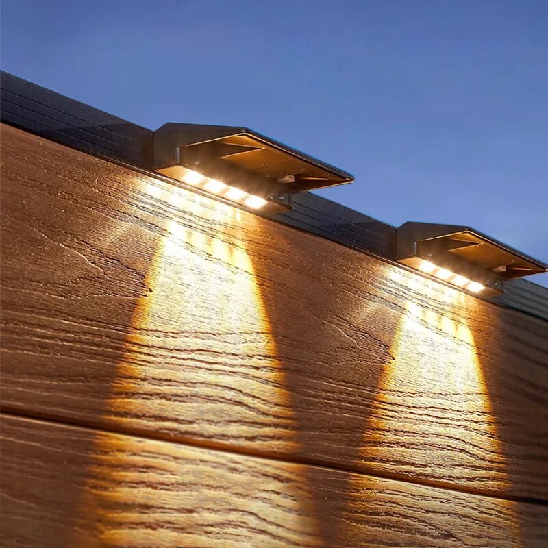 2 Pack Solar Wall Lights 4 LED - Outdoor Power Post ulasan dan harga