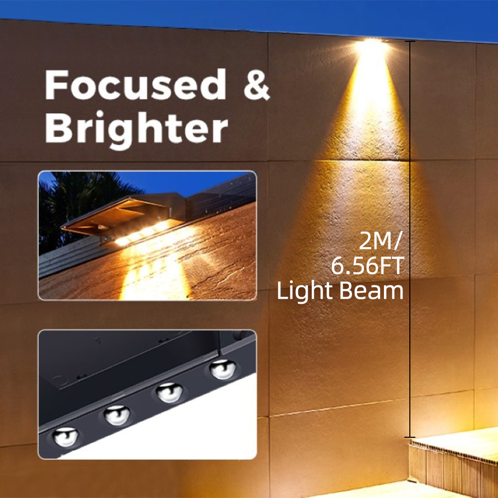 2 Pack Solar Wall Lights 4 LED - Outdoor Power Post ulasan dan harga