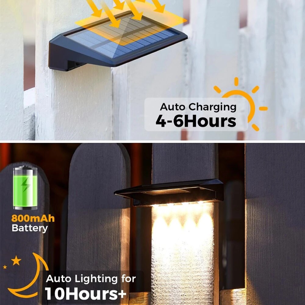 2 Pack Solar Wall Lights 4 LED - Outdoor Power Post ulasan dan harga