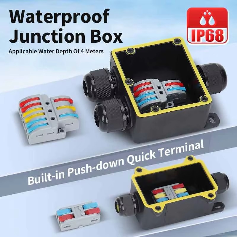 Junction Box Waterproof IP68 2 - Outdoor Power Wire ulasan dan harga