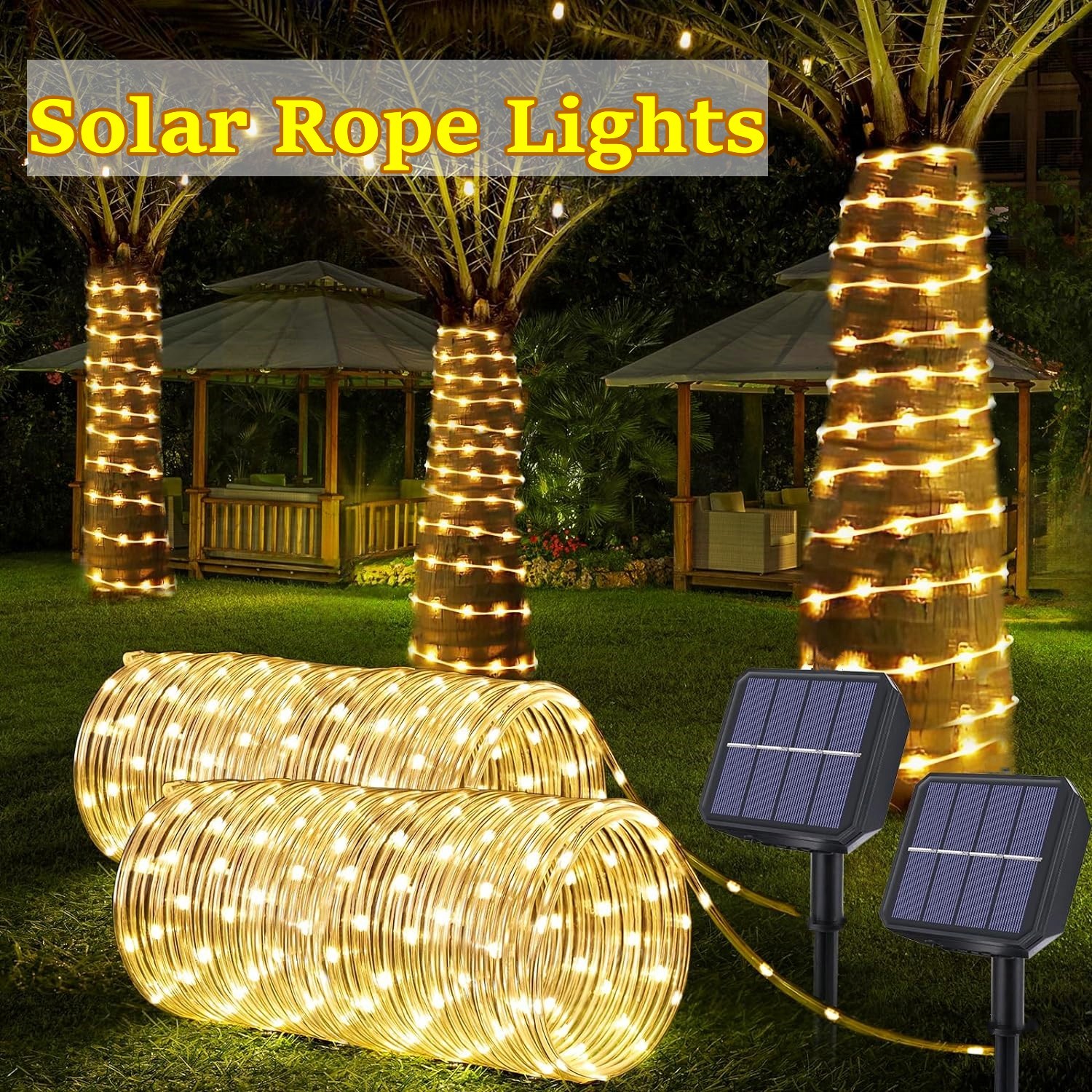 LED Solar Strip Rope Tube Fair - Outdoor Power Post ulasan dan harga