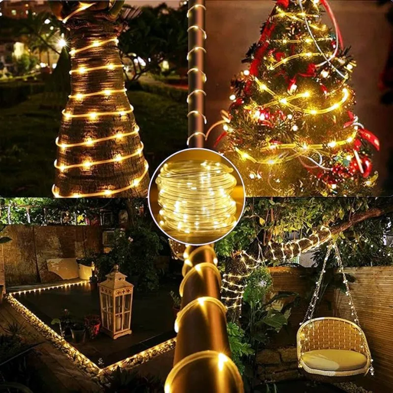 LED Solar Strip Rope Tube Fair - Outdoor Power Post ulasan dan harga