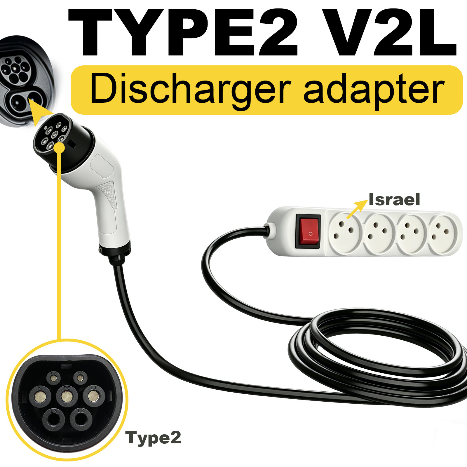 Type2 V2L Discharge Adapter Is - Outdoor Power Socket ulasan dan harga
