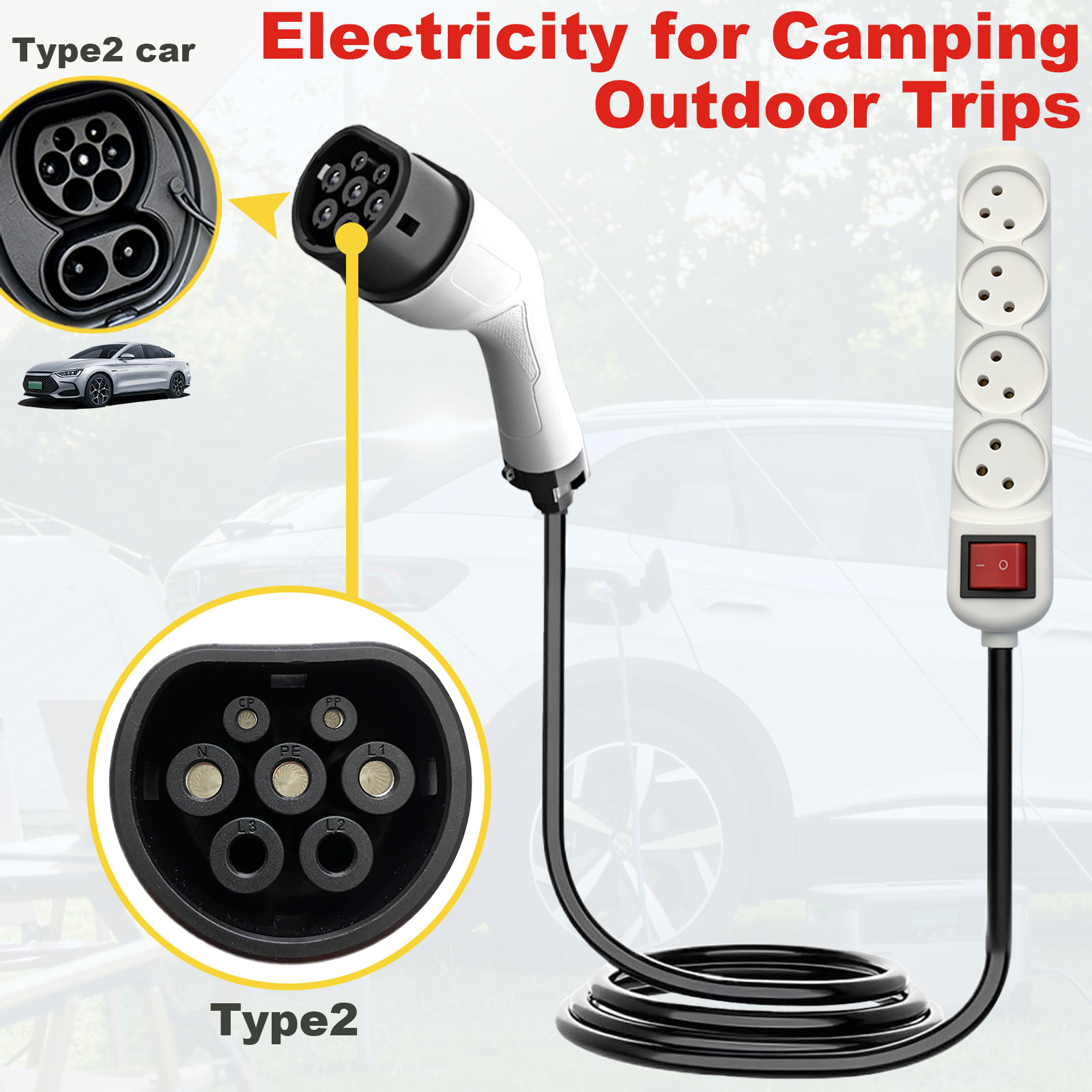 Type2 V2L Discharge Adapter Is - Outdoor Power Socket ulasan dan harga