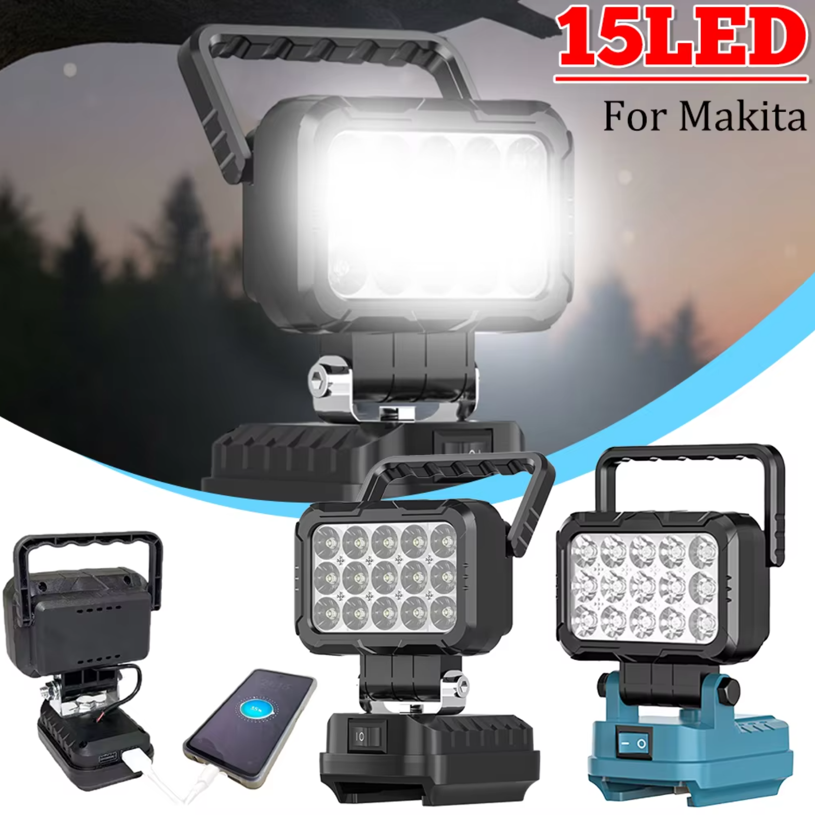 15 LED Working Light For Makit - Outdoor Power Not Working ulasan dan harga