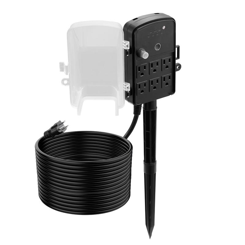 Outdoor Power Stake, 50FT Exte - Outdoor Power Outlet With Remote Control ulasan dan harga