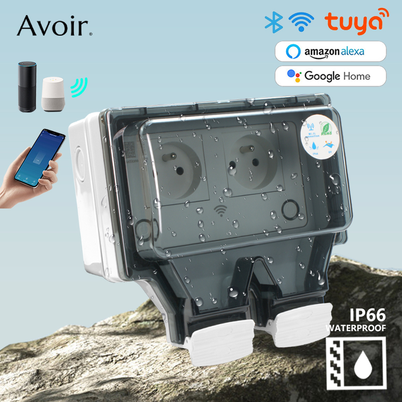 Avoir Tuya Smart IP66 Waterpro - Outdoor Power Outlet With Remote Control ulasan dan harga