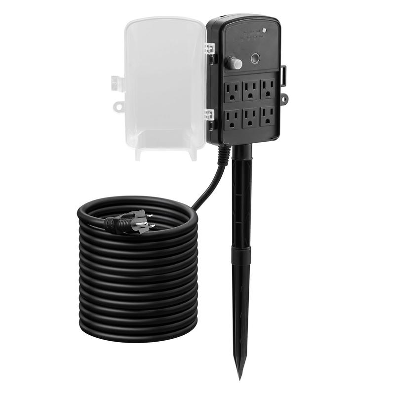 Outdoor Power Stake, 25FT Exte - Outdoor Power Outlet With Remote Control ulasan dan harga